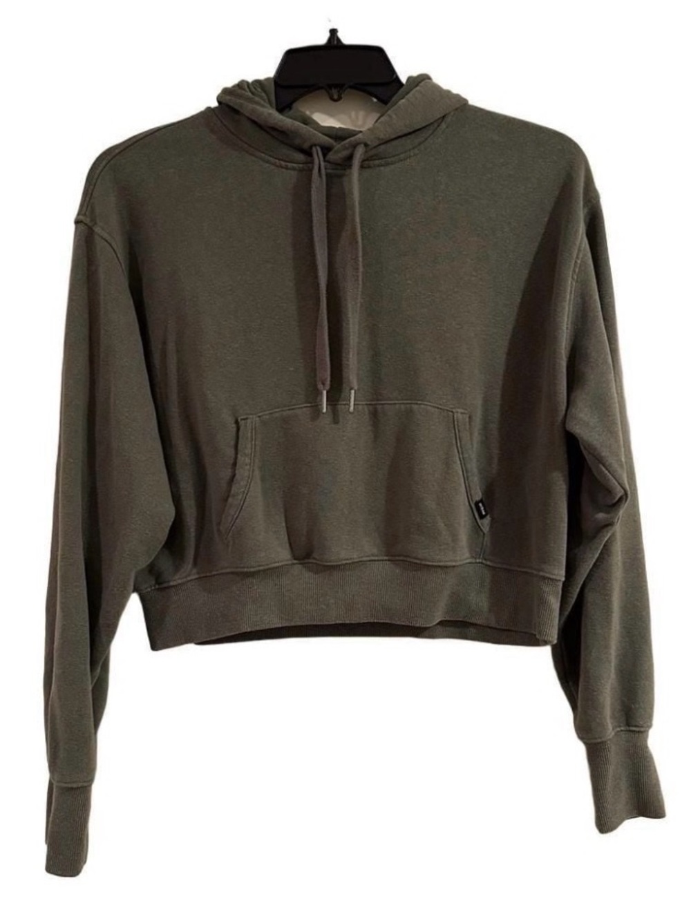Prana Cozy Up Cropped Pullover hoodie, Women’s size L in Olive Green